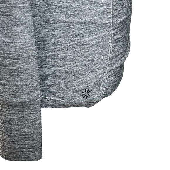 Athleta Pacifica Long Sleeve Top Gray XS Thumb Holes Ruched - Picture 10 of 14